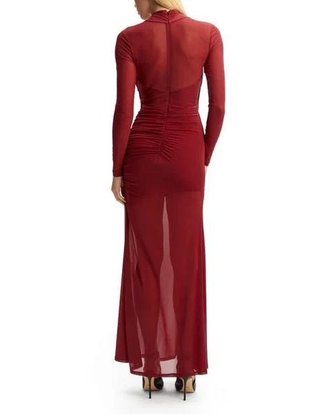 Veria Mesh kjóll - Burgundy