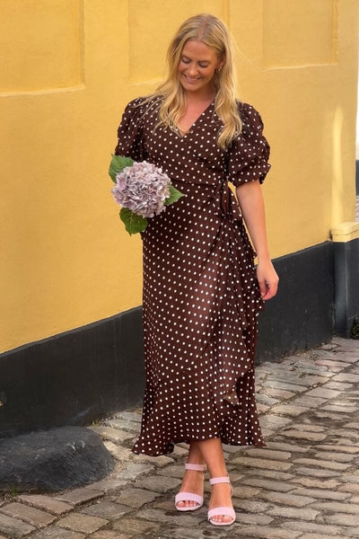 Sinda kjóll - Brown dots