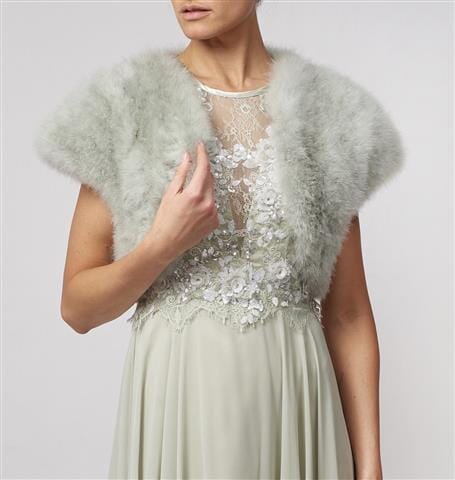 Feather Bolero - Sage