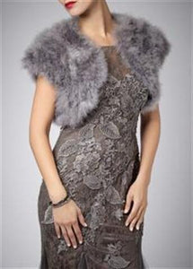 Feather Bolero - Charcoal