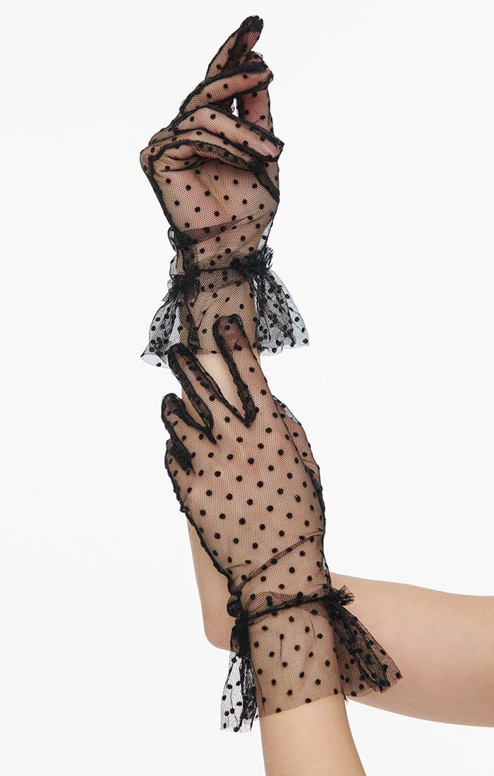 Dotty mesh hanskar