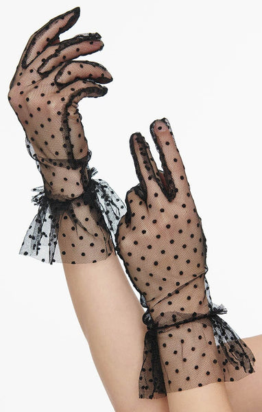 Dotty mesh hanskar