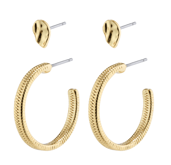 Optimism snake & Chain hoops & Studs Gold