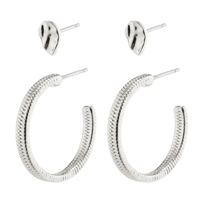Optimism snake & Chain hoops & Studs Silver