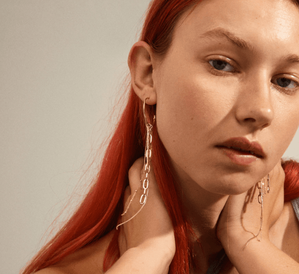 Hopeful Chain Fringe Hoop Gold