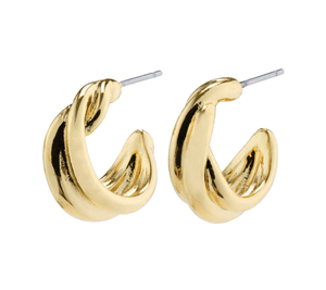 Courageous Twirl Huggie Hoop Earring Gold