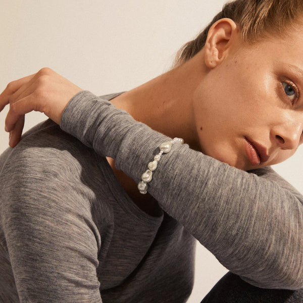 WILLPOWER Pearl armband-Silfrað