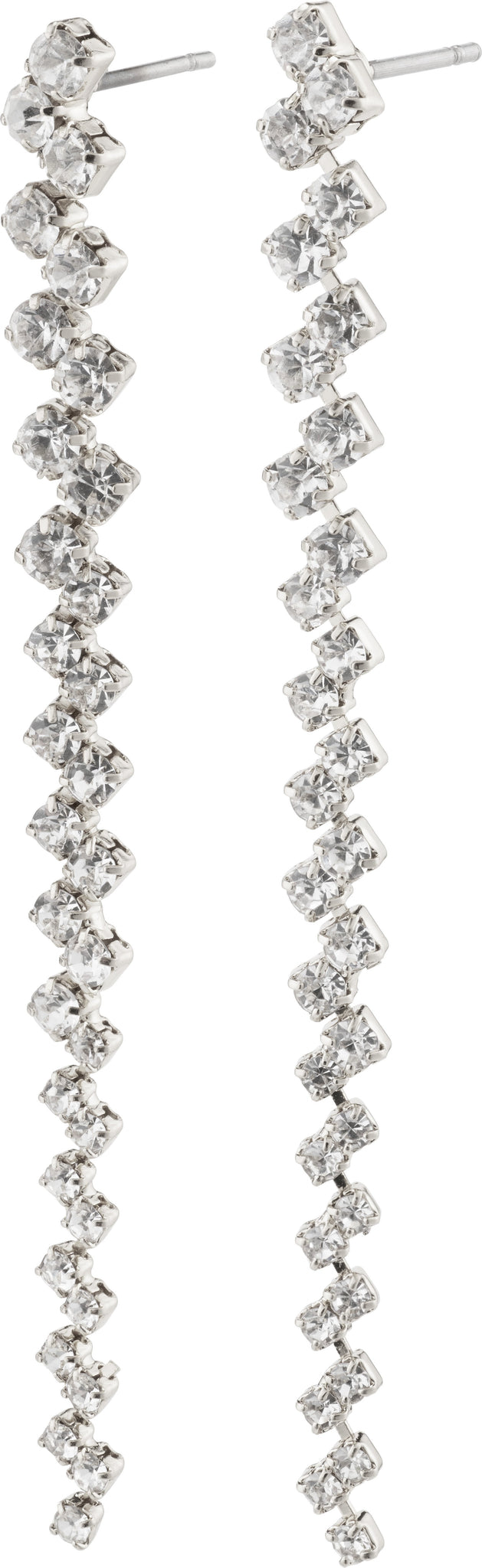Belief long crystal  silfur eyrnalokkar
