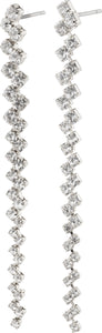 Belief long crystal  silfur eyrnalokkar