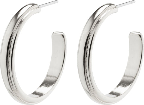 Thankful Medium Hoop Earrings Silver