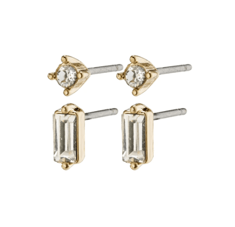 Sabrina Crystal Earrings Gold