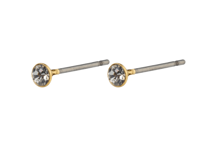 Sylvie Crystal Stud Earrings gold