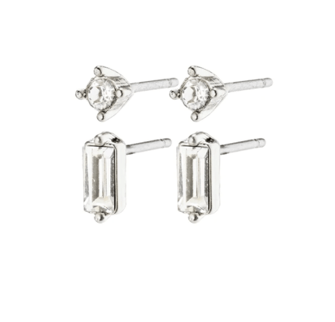 Sabrina Crystal Earrings Silver