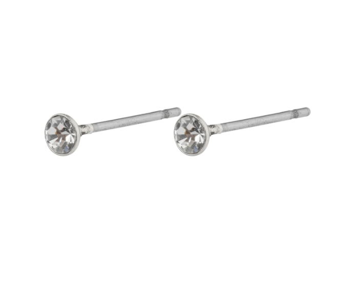 Sylvie Crystal Stud Earrings Silver