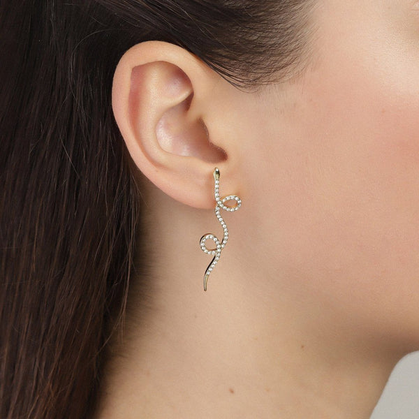 Ebba Crystal gold earrings