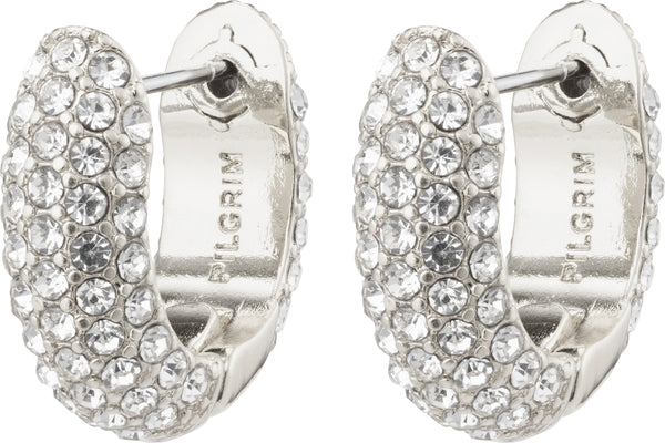 Emmy Chunky Crystal Hoops Silfur eyrnalokkar
