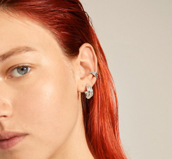 Amanda Hoop & Cuff Set earrings Silver