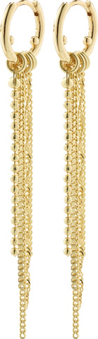 Nur Chain Fringe Hoop Earrinhs Gold