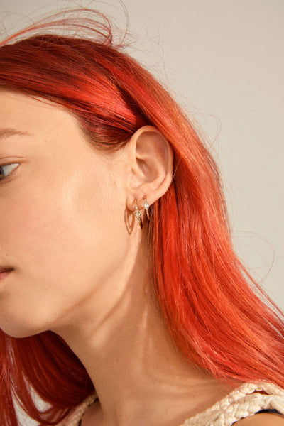 Alexandra Crystal hoop Earrings 2-1 set GOLD