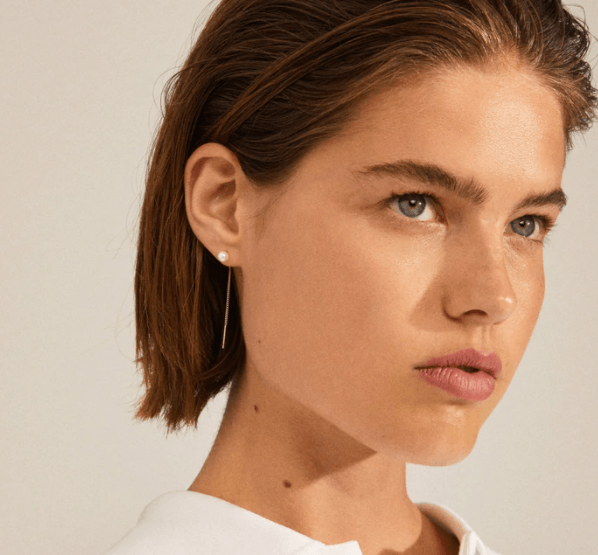 Elba Long Chain Pearl Earrings Gold