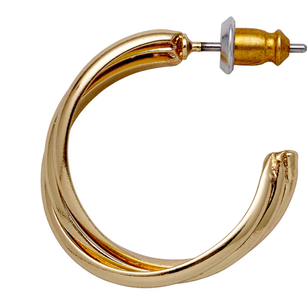 Jenifer Twirl Hoop Earrings Gold