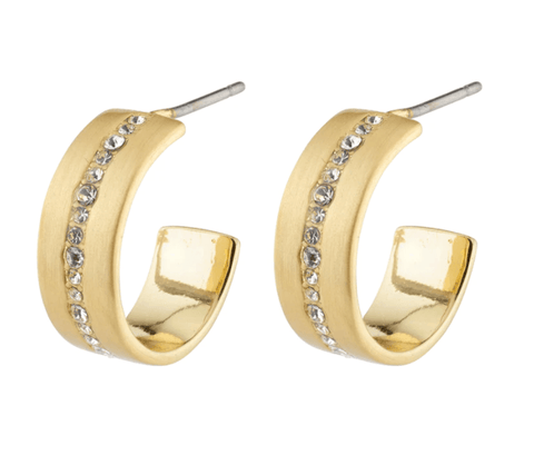 Casey Crystal Huggie Hoops Gold
