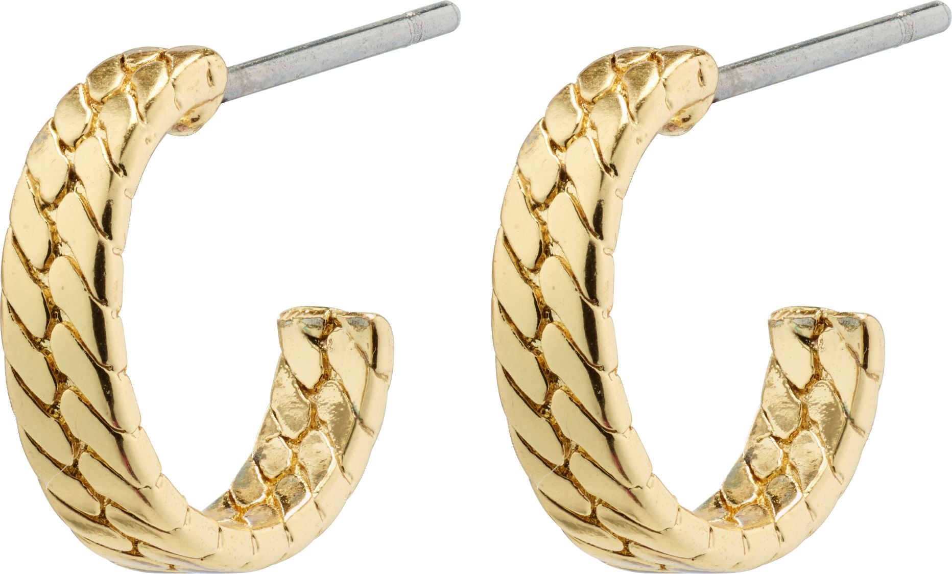 Joanna Flat Snake Chain Hoop Earrings Gold