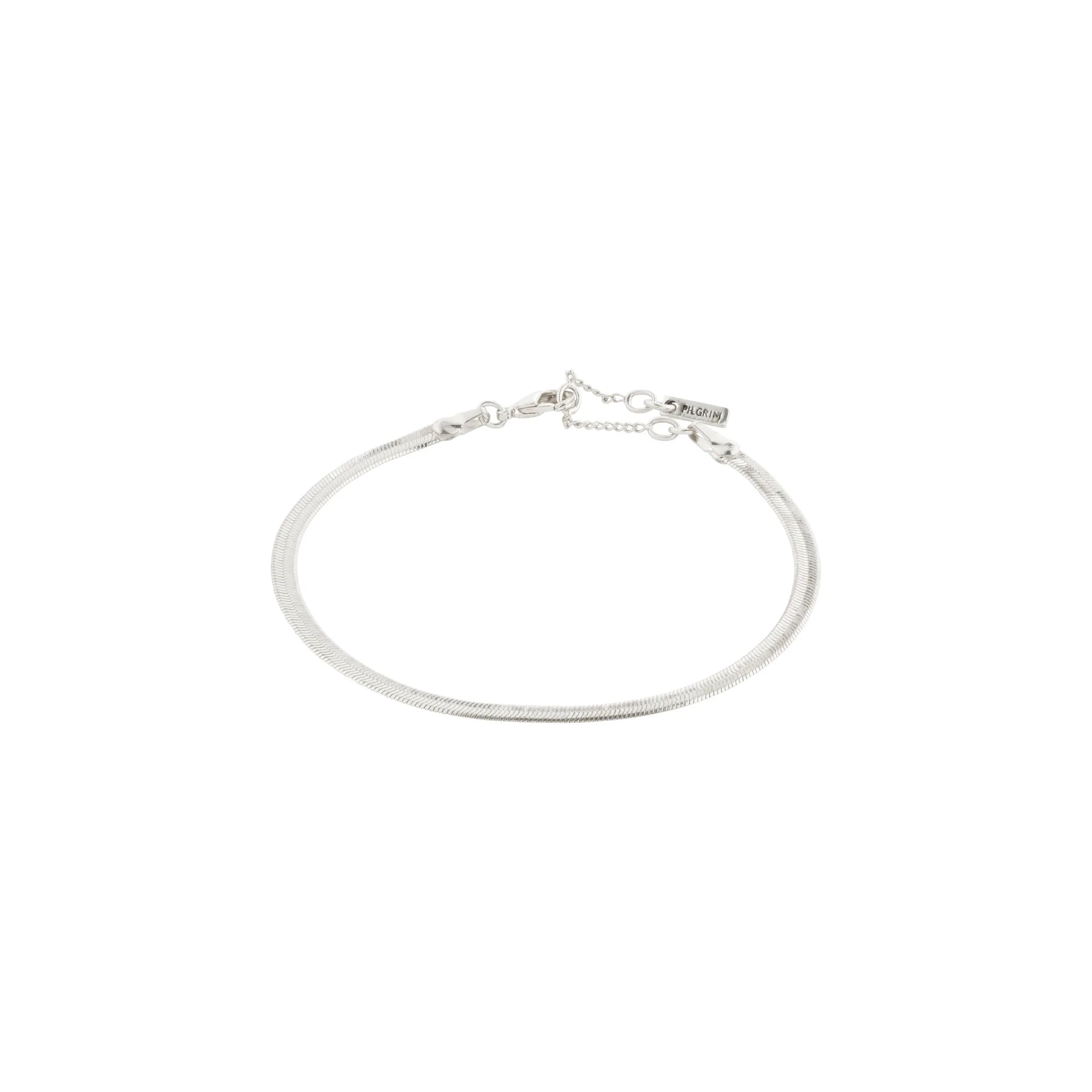 JOANNA flat snake keðju armband-silfrað