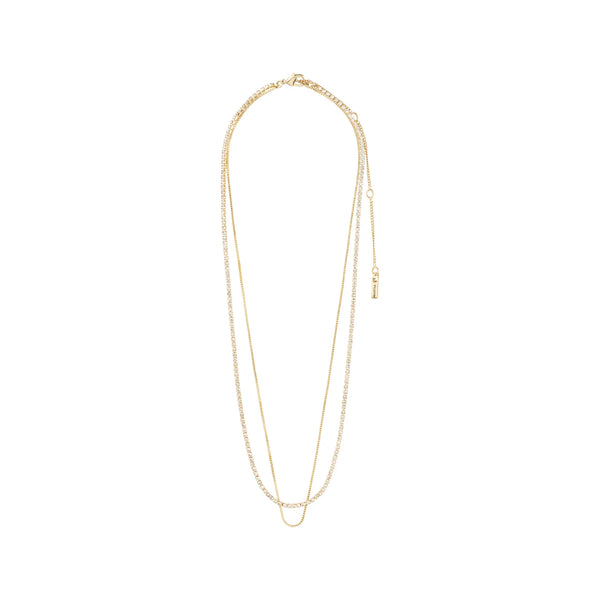 MILLE crystal hálsmen 2-in-1 , gyllt