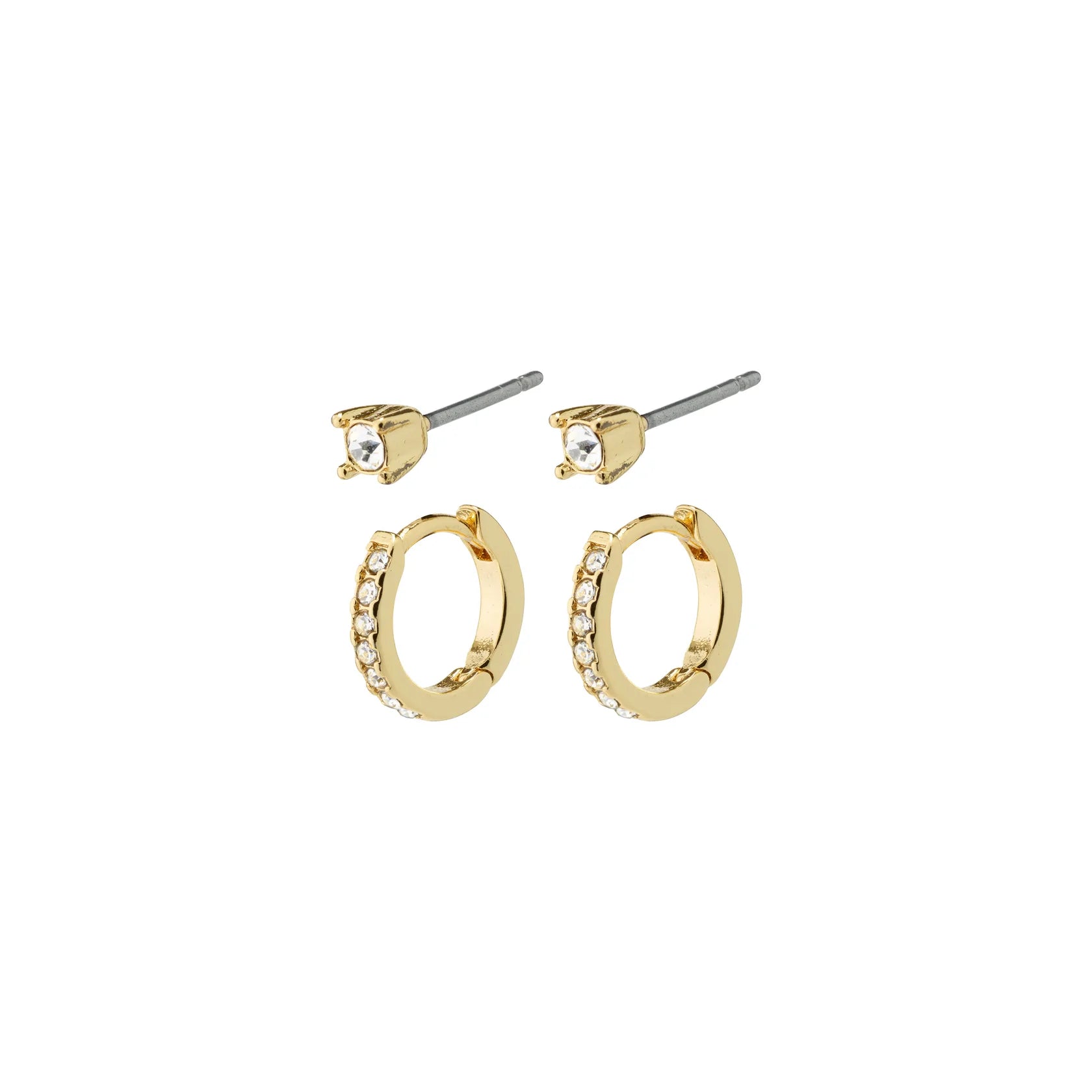 MILLE crystal Eyrnalokkar 2-in-1 set gylltir