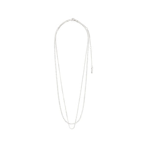 MILLE crystal Hálsmen 2-in-1 silfrað
