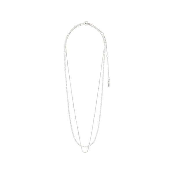 MILLE crystal Hálsmen 2-in-1 silfrað