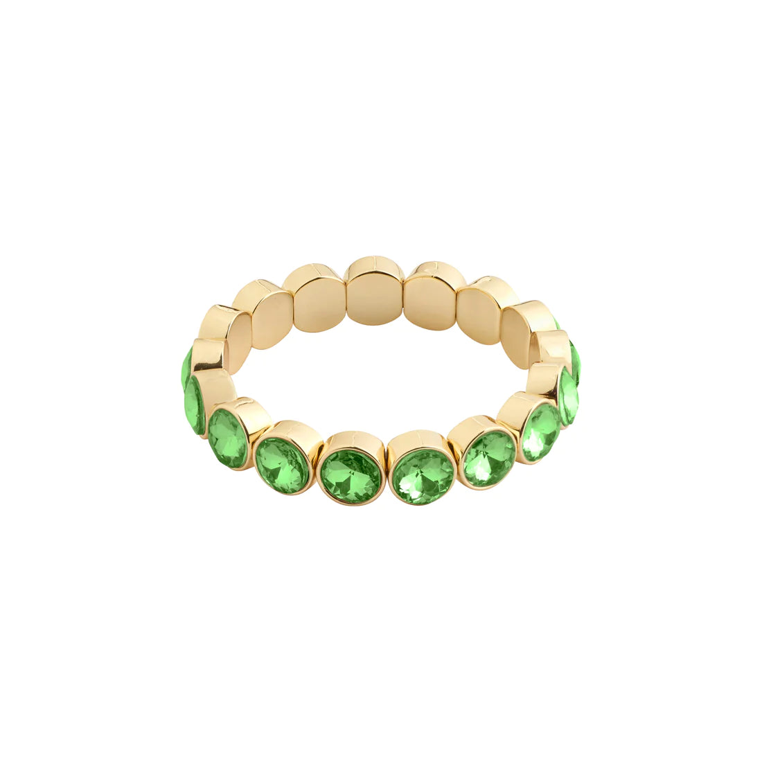CALLIE crystal armband green/gylltir