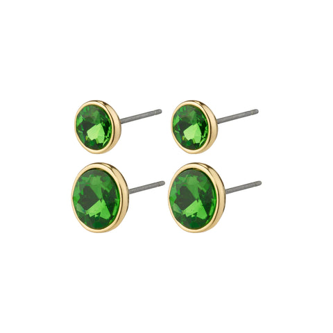 CALLIE crystal eyrnalokkar green/gylltir