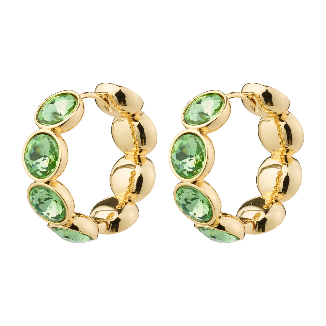 CALLIE crystal eyrnalokkar hoops - green/gylltir