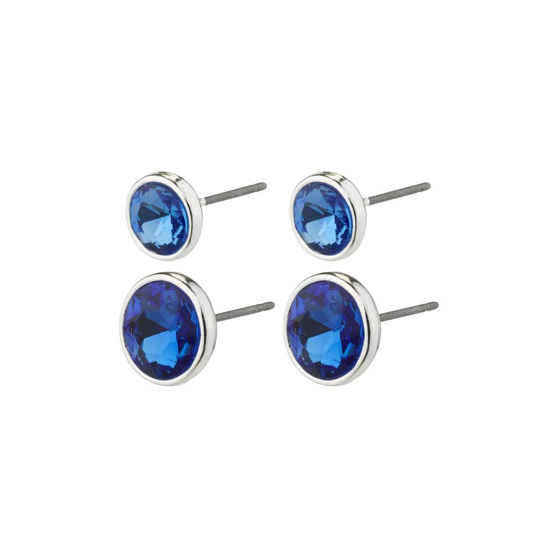 CALLIE crystal eyrnalokkar blue/silfur
