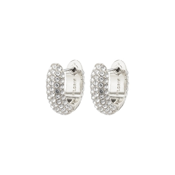 LONA  chunky crystal  hoops silfur