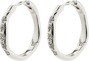 Edurne Crystal Hoop Earrings Silver