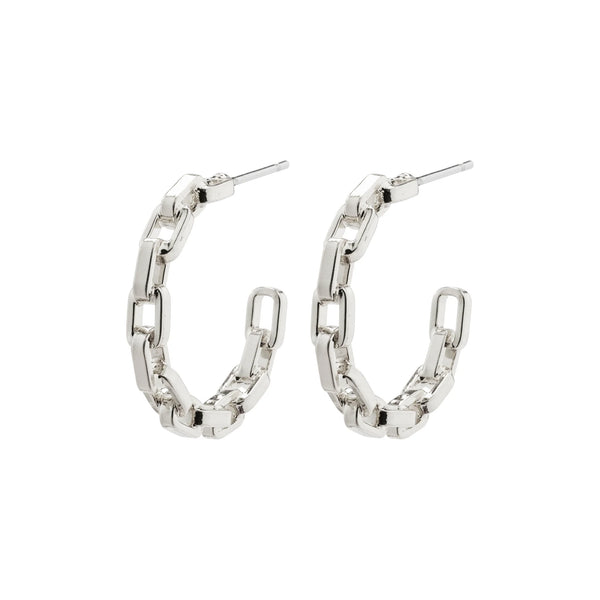Eira Cable Chain Hoops silver