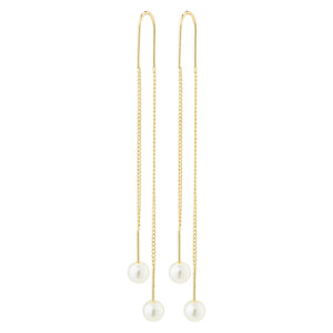 EUONIA pearl chain eyrnalokkar gylltir